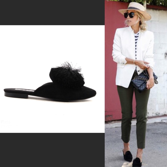 1 Sz 10 left ⭐️ Mule Shoe Flat Puff Pom Pom - Picture 4 of 6